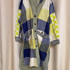 Free People South Bend Plaid Cardigan